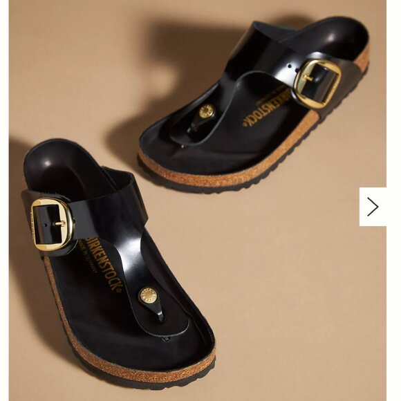 Birkenstock Gizeh Big Buckle High Shine Sandals in HIGH SHINE BLACK - Picture 10 of 10